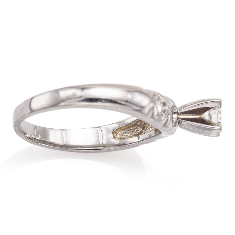 Vintage 14K White Gold 0.39 TCW Diamond Band Ring