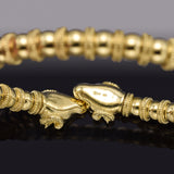 Vintage Heavy 18K Yellow Gold Italian Ram Head Collar Necklace