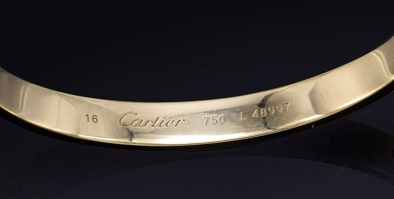 CARTIER 18K Yellow Gold Screw Love Bracelet Size 16 + Box, Screwdriver 28.4Grams
