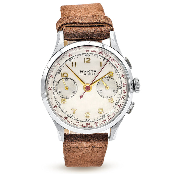 Vintage Invicta 17 Rubis Chronograph Watch