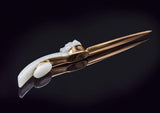 Gump's Vintage Gold Plated Pale Green Jade Dragon Buckle Letter Opener