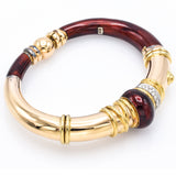 La Nouvelle Bague 18K Yellow Gold & Sterling Silver Red Enamel Diamond Bracelet