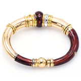 La Nouvelle Bague 18K Yellow Gold & Sterling Silver Red Enamel Diamond Bracelet