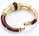 La Nouvelle Bague 18K Yellow Gold & Sterling Silver Red Enamel Diamond Bracelet