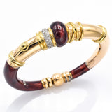 La Nouvelle Bague 18K Yellow Gold & Sterling Silver Red Enamel Diamond Bracelet