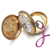 Antique J Ullmann & Co. Enamel Pocket Watch Silver Gilt