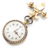 Antique 14K Gold Enamel Pocket Watch With Swiss Movement