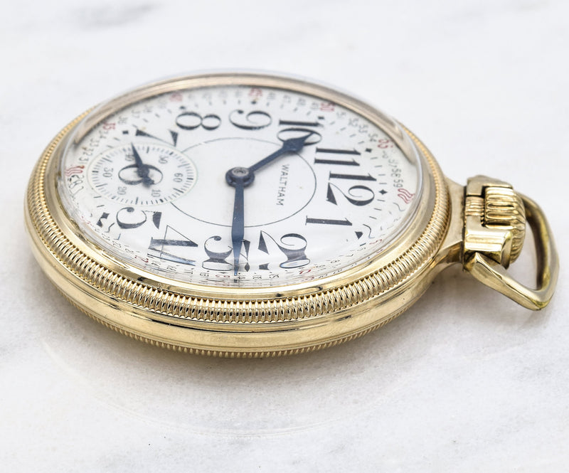 Vintage 10K Gold Filled Waltham Vanguard 23 Jewel Pocket Watch