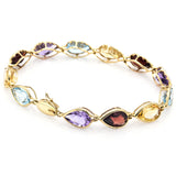 Estate 14K Yellow Gold Pear Multi-Stone Hinged Link Bracelet
