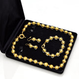 Vintage Gold Filled Venetian Glass Beaded Necklace Bracelet & Earring Set