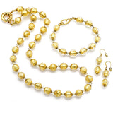 Vintage Gold Filled Venetian Glass Beaded Necklace Bracelet & Earring Set