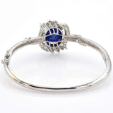Estate 14K White Gold Sapphire & Diamond Bangle Bracelet