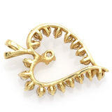 Vintage 14K Yellow Gold 1.02 TCW Diamond Open Heart Slider Pendant