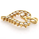 Vintage 14K Yellow Gold 1.02 TCW Diamond Open Heart Slider Pendant