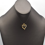 Vintage 14K Yellow Gold 1.02 TCW Diamond Open Heart Slider Pendant