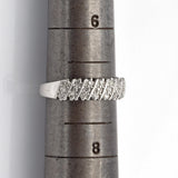 Vintage 14K White Gold Diamond Diagonal Three-Row Band Ring