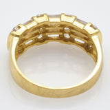 Vintage 14K Yellow Gold Diamond Three-Row Band Ring