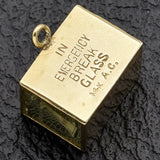 Vintage 14K Yellow Gold Money Cube Charm Pendant