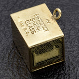 Vintage 14K Yellow Gold Money Cube Charm Pendant
