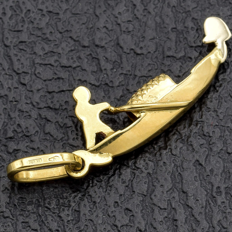 Vintage 18K Yellow Gold Gondola Charm Pendant