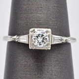 Antique 14K White Gold Diamond Band Ring