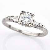 Antique 14K White Gold Diamond Band Ring