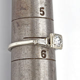 Antique 14K White Gold Diamond Band Ring