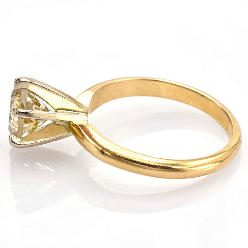 Estate 14K Yellow Gold 1.03 Ct Fancy Yellow Diamond Solitaire Band Ring
