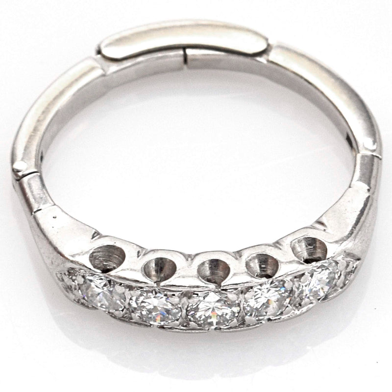 Vintage 14K Gold Diamond Hinged Shank Band Ring