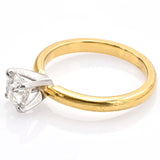 Antique 18K Yellow Gold Old Euro Diamond Solitaire Band Ring