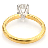 Antique 18K Yellow Gold Old Euro Diamond Solitaire Band Ring