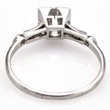 Antique Platinum 1.03 Carat Old Euro Diamond Art Deco Band Ring