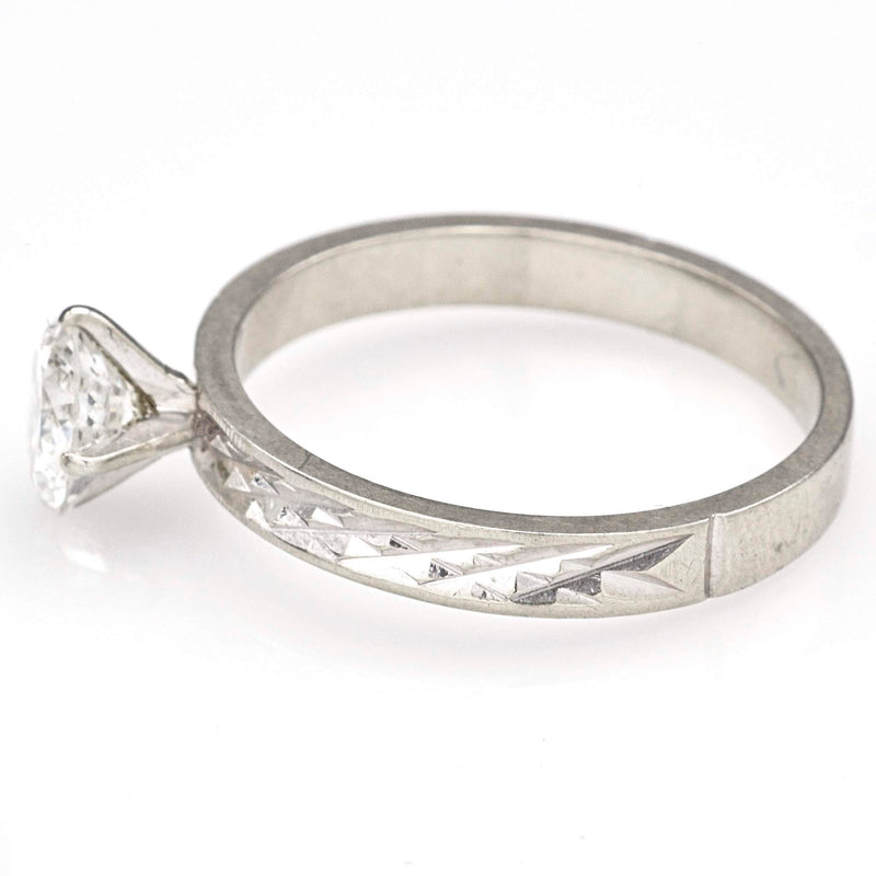 Antique 14K White Gold Diamond Art Deco Band Ring