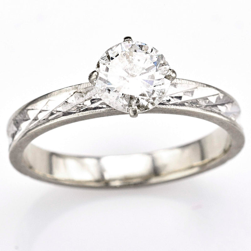 Antique 14K White Gold Diamond Art Deco Band Ring