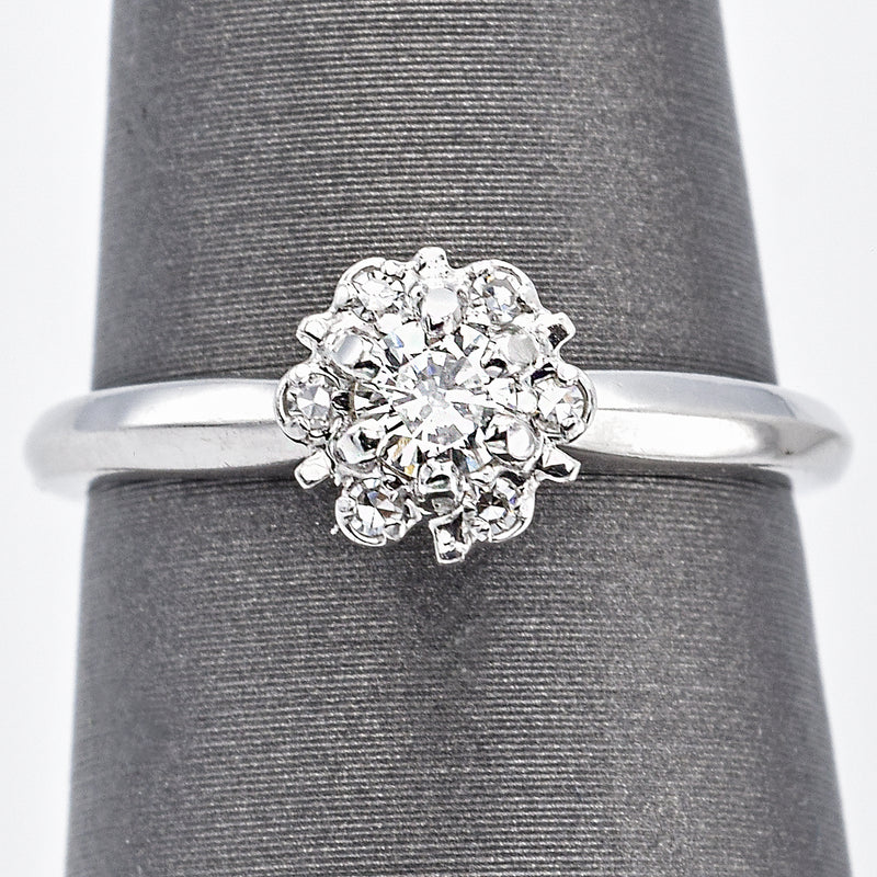 Vintage 14K White Gold 0.17 Ct Diamond Band Ring E/F VS-2