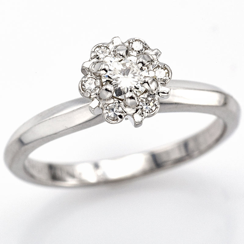 Vintage 14K White Gold 0.17 Ct Diamond Band Ring E/F VS-2