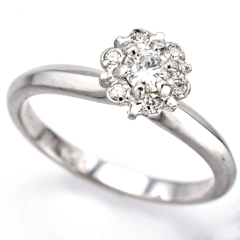 Vintage 14K White Gold 0.17 Ct Diamond Band Ring E/F VS-2