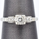Antique 14K White Gold 0.17 Ct Diamond Art Deco Band Ring