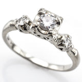 Antique 14K White Gold 0.25 Ct Diamond Band Ring
