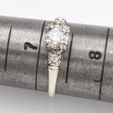 Antique 14K White Gold 0.28 Ct Diamond Filigree Band Ring H/I SI-1