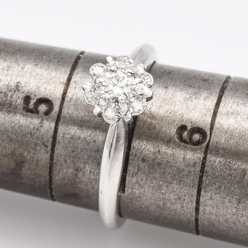 Vintage 14K White Gold 0.17 Ct Diamond Band Ring E/F VS-2