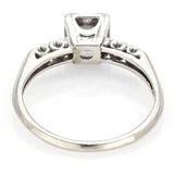 Antique 14K White Gold 0.27 TCW Old Euro Diamond Band Ring H/I SI-1