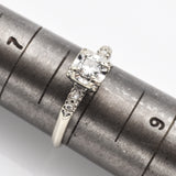 Antique 14K White Gold 0.27 TCW Old Euro Diamond Band Ring H/I SI-1