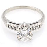 Antique 14K White Gold 1.03 CT Diamond Band Ring 6.5 mm