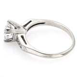 Antique 14K White Gold 1.03 CT Diamond Band Ring 6.5 mm