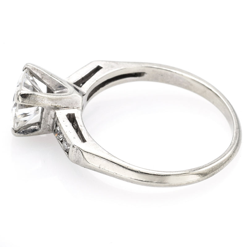 Antique 14K White Gold 1.03 CT Diamond Band Ring 6.5 mm