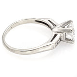 Antique 14K White Gold 1.03 CT Diamond Band Ring 6.5 mm