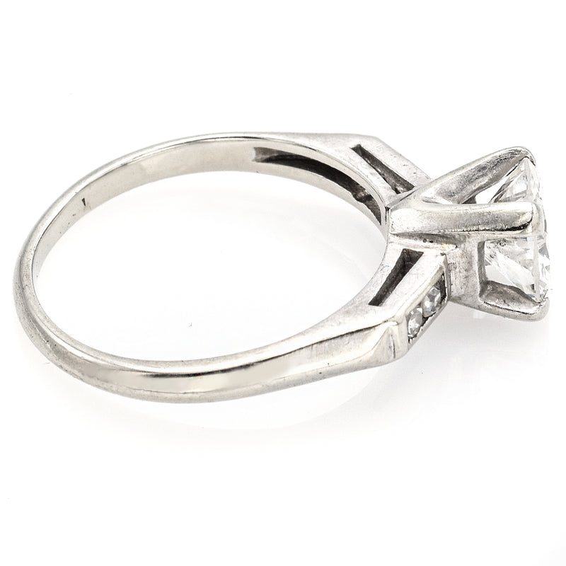 Antique 14K White Gold 1.03 CT Diamond Band Ring 6.5 mm