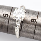 Antique 14K White Gold 1.03 CT Diamond Band Ring 6.5 mm