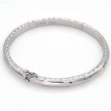 Antique Platinum Etched Hinged Bangle Bracelet